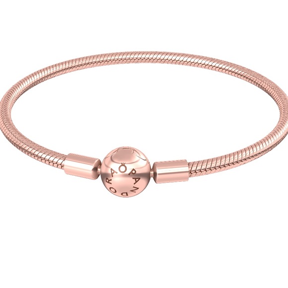 Pandora Moments Snake Chain Bracelet/14 K Rose Gold/ Never used with box main image 11
